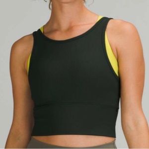 Lululemon Power Pivot Ribbed Forest Green Tank